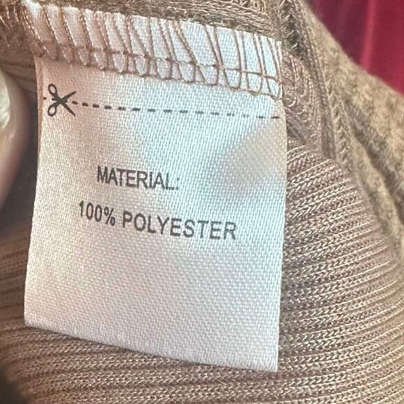 Newchoice Womens Shacket Waffle Fabric Stretch Brown Button Front Size Large - Picture 9 of 10